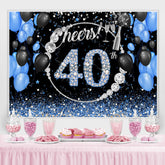 Schwarz Blau Funkeln Beifall Zu 40 Geburtstag Hintergrund